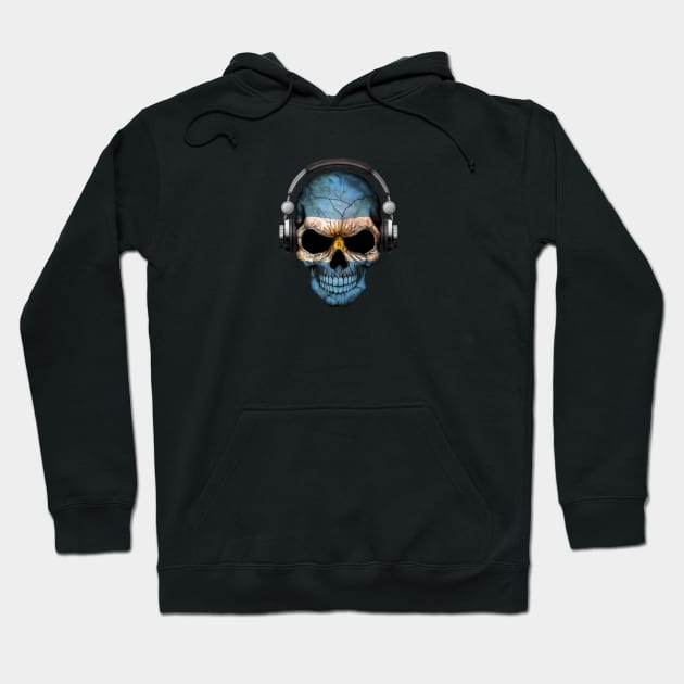 Dark Skull Deejay with Argentine Flag Hoodie by jeffbartels